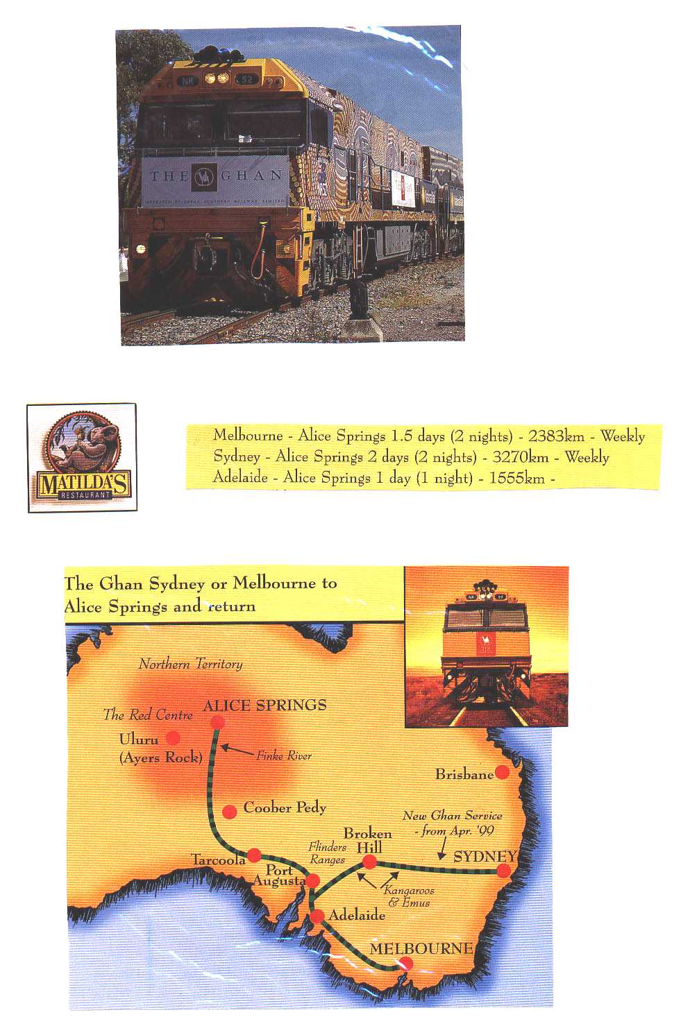 The Ghan to Adelaide Australia