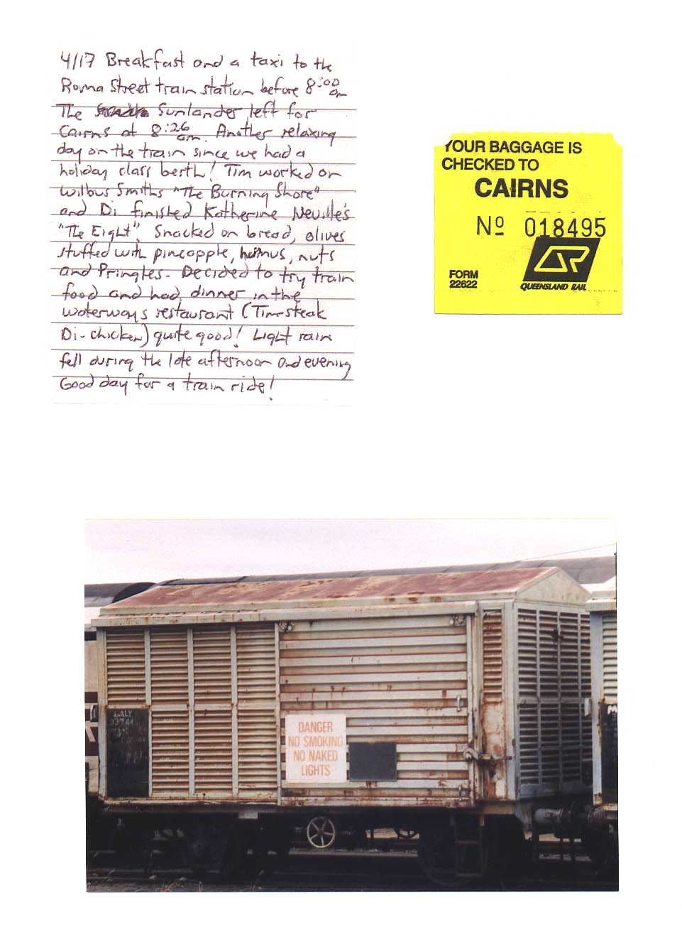 Sunlander to Cairns Australia