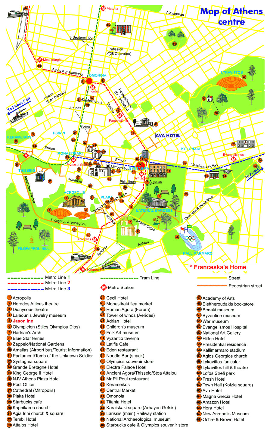 Athens, Greece Map