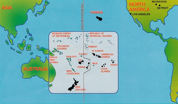 South Pacific map