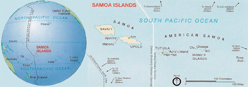 Samoa Islands map